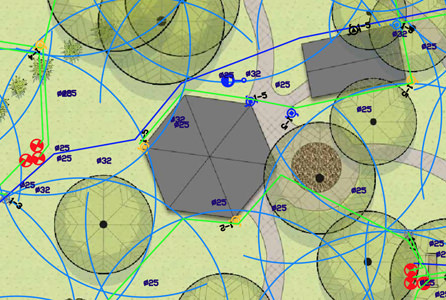 Проект участка с обходом строений
